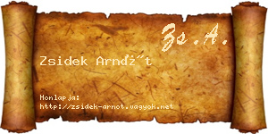 Zsidek Arnót névjegykártya